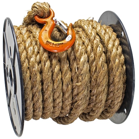 The Brush Man 3/4 in X 60Ft Manila Rope With 9/16 in Snap Hook ROPESNAP3/4X60